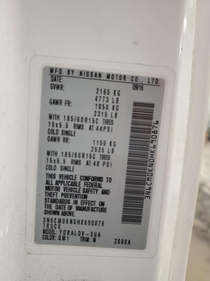 2017 Nissan NV VIN 3N6CM0KN0HK690876 Copart auction photo, rear end / side damage thumbnail 13