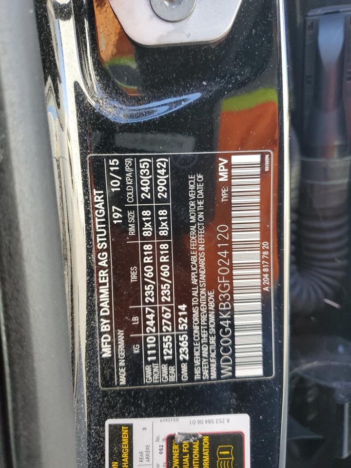2016 Mercedes-Benz GLC VIN WDC0G4KB3GF024120 Copart auction photo, front end / undercarriage damage thumbnail 13
