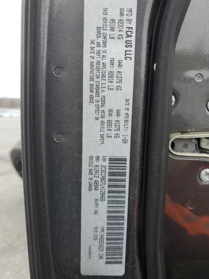 2020 Chrysler 300 VIN 2C3CCABG7LH128468 Copart auction photo, front end / rear end damage thumbnail 13