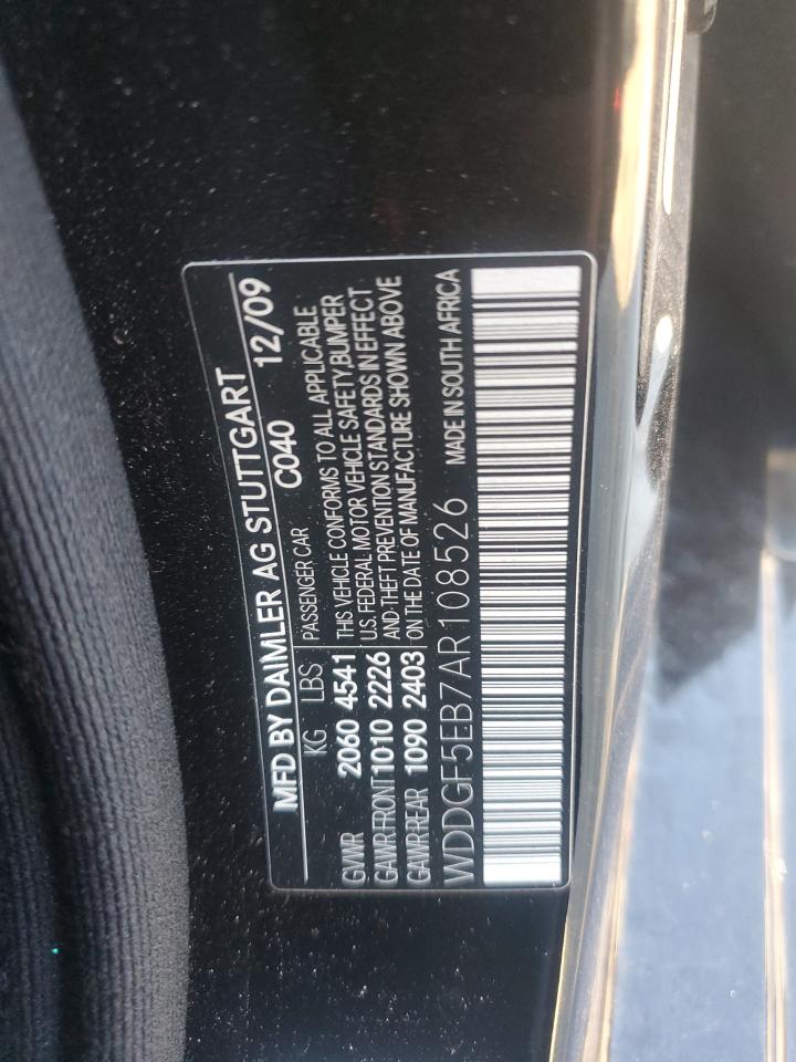 2010 Mercedes-Benz C-klasse VIN WDDGF5EB7AR108526 Copart auction photo, hail damage thumbnail 12