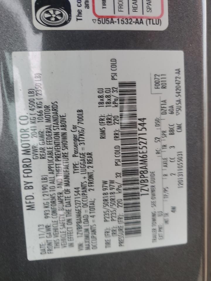 2014 Ford Mustang VIN 1ZVBP8AM6E5271544 Copart auction photo, front end damage thumbnail 12