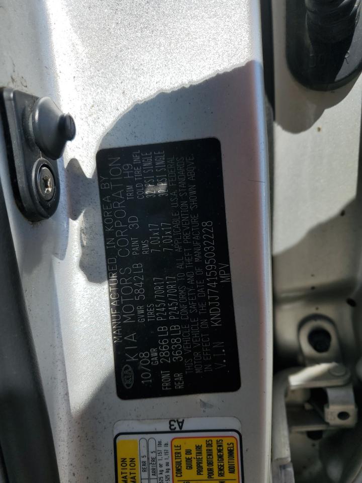 2009 KIA Mohave (borrego) VIN KNDJJ741595032228 Copart auction photo, rear end damage thumbnail 13