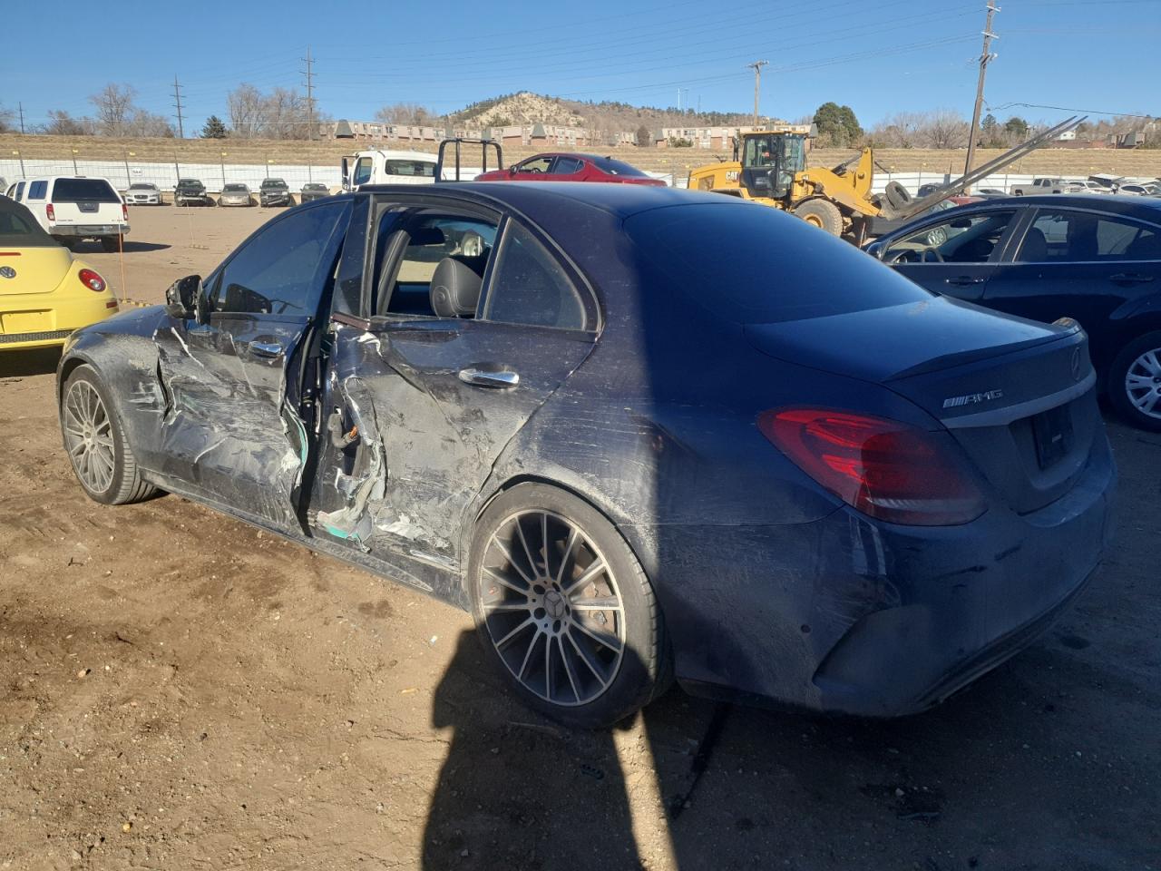 2017 Mercedes-Benz C-klasse VIN 55SWF6EB9HU187322 Copart auction photo, side / rear end damage thumbnail 2