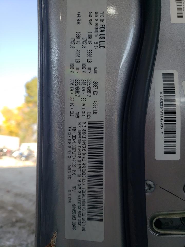 2018 Jeep Compass VIN 3C4NJDBB7JT142939 Copart auction photo, front end / side damage thumbnail 13