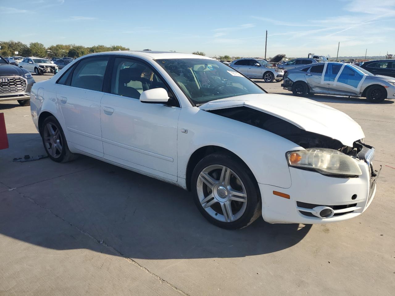 2007 Audi A4 VIN WAUDF78E37A022634 Copart auction photo, front end damage thumbnail 4