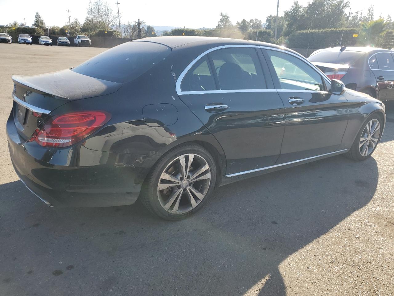 2015 Mercedes-Benz C-klasse VIN 55SWF4JB5FU082669 Copart auction photo, rear end / side damage thumbnail 3