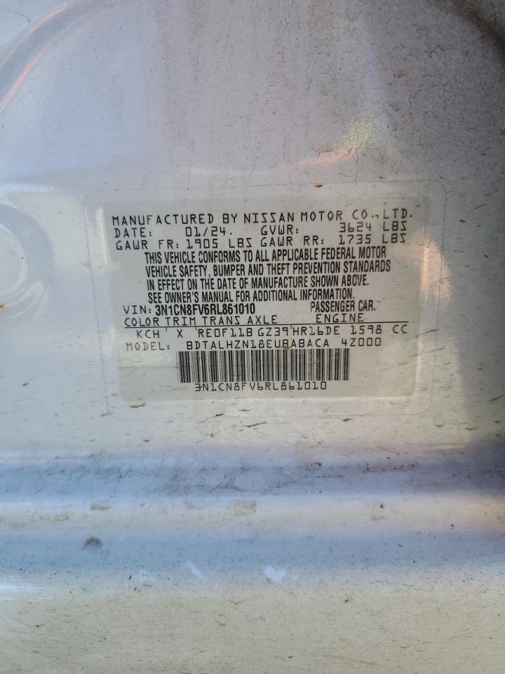 2024 Nissan Versa VIN 3N1CN8FV6RL861010 Copart auction photo, front end damage thumbnail 13