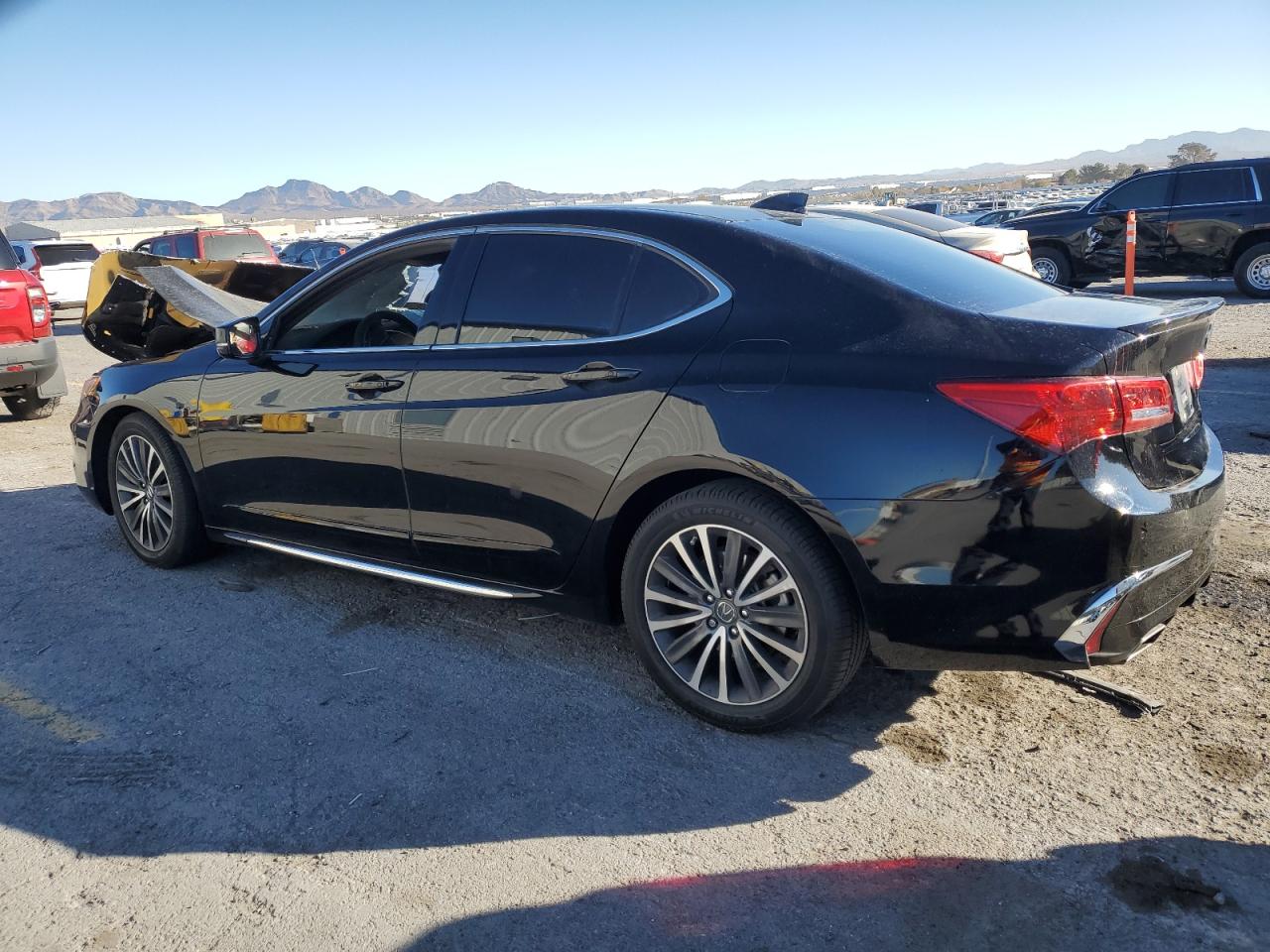2018 Acura TLX VIN 19UUB2F77JA002322 Copart auction photo, burn - engine damage thumbnail 2