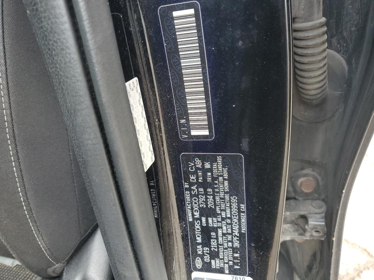2019 KIA Forte VIN 3KPF24AD5KE099695 Copart auction photo, front end damage thumbnail 15