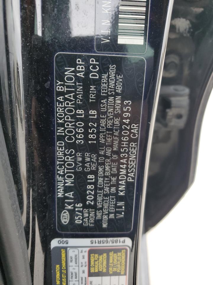 2017 KIA Rio VIN KNADM4A35H6024953 Copart auction photo, all over damage thumbnail 12