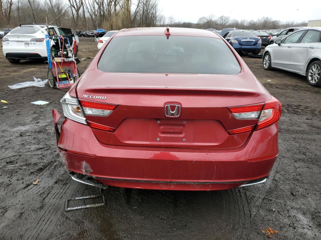 2021 Honda Accord VIN 1HGCV1F1XMA057196 Copart auction photo, front end / rear end damage thumbnail 6
