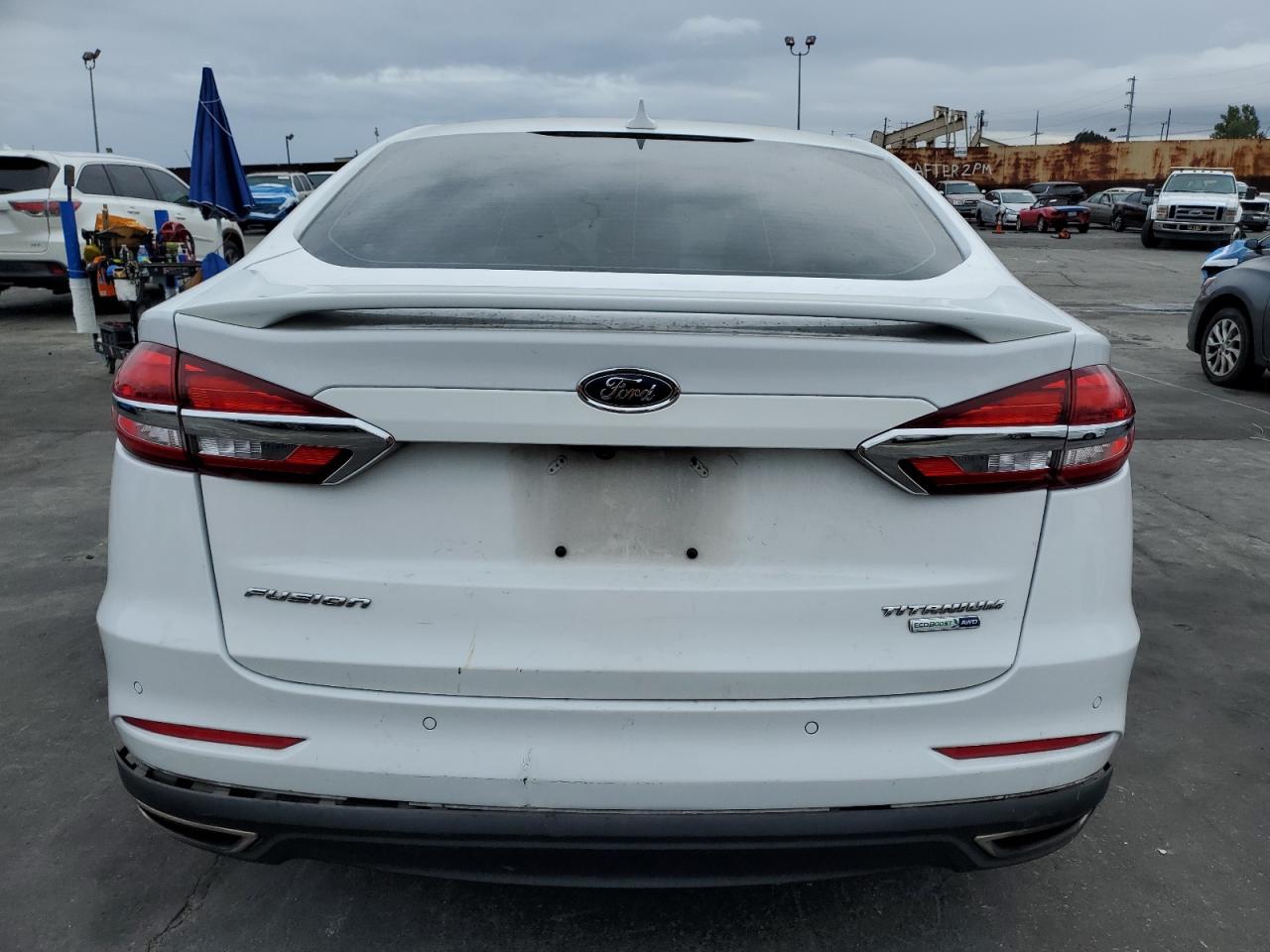 2019 Ford Fusion VIN 3FA6P0D94KR184608 Copart auction photo, side damage thumbnail 6