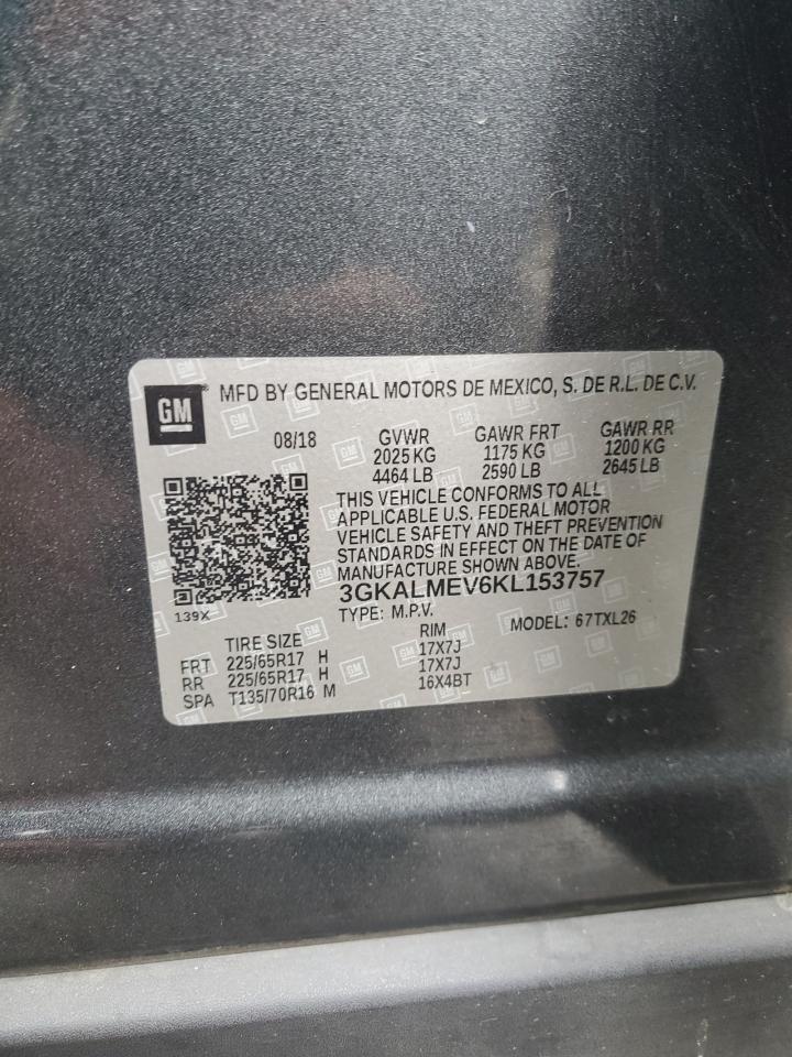 2019 GMC Terrain VIN 3GKALMEV6KL153757 Copart auction photo, front end damage thumbnail 14