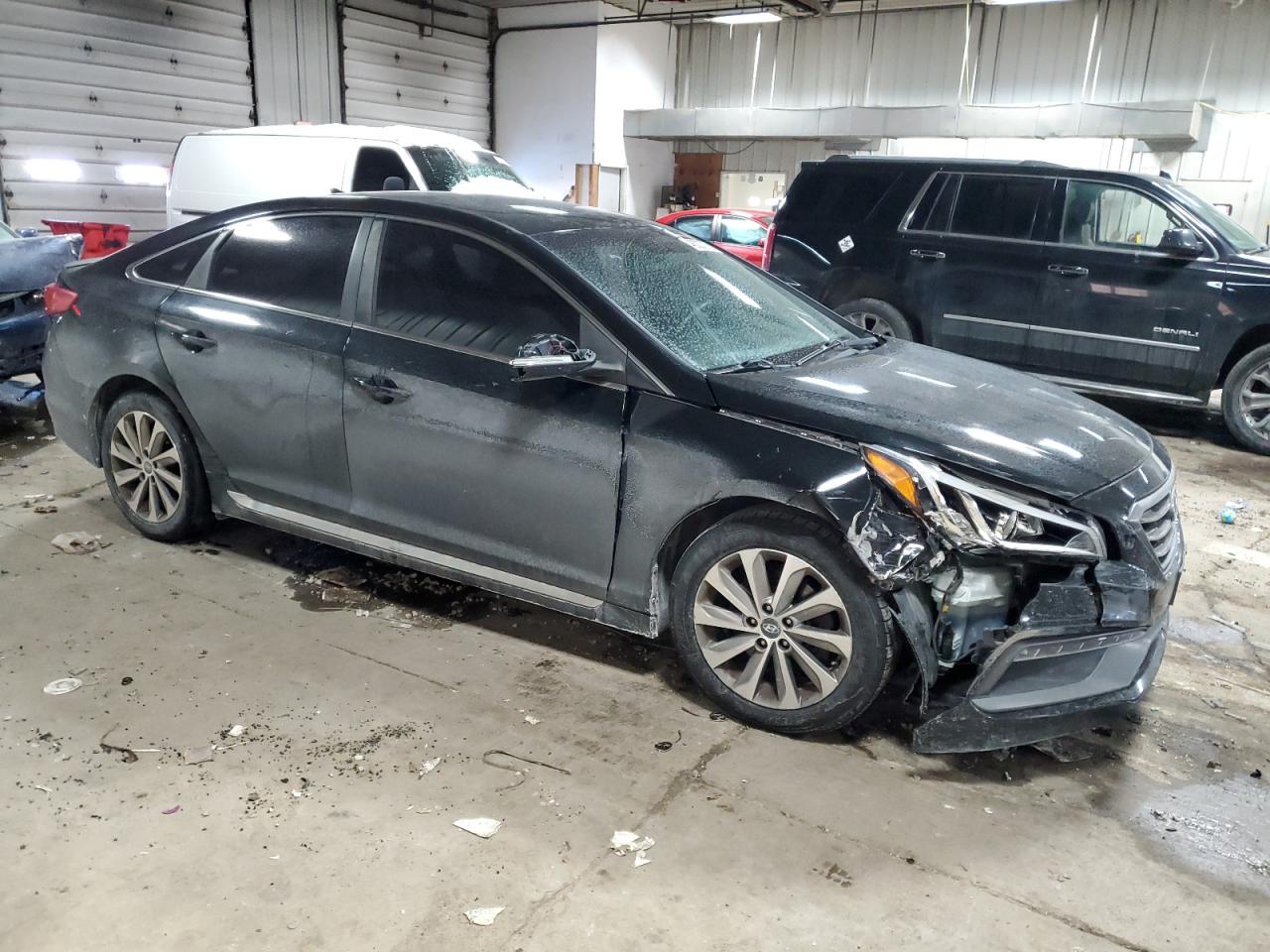 2015 Hyundai Sonata VIN 5NPE34AF6FH208497 Copart auction photo, undercarriage / front end damage thumbnail 4
