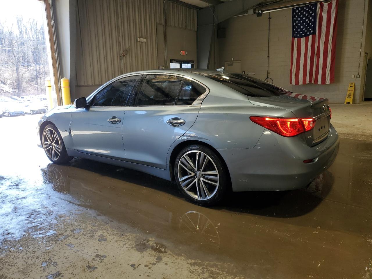 2015 Infiniti Q50 VIN JN1BV7AR8FM396750 Copart auction photo, front end / side damage thumbnail 2