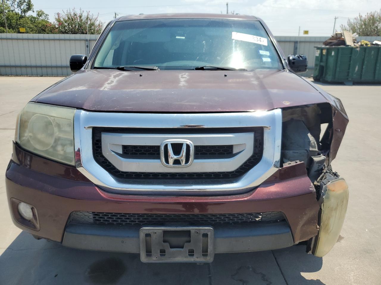 2011 Honda Pilot VIN 5FNYF4H57BB091653 Copart auction photo, front end / side damage thumbnail 5