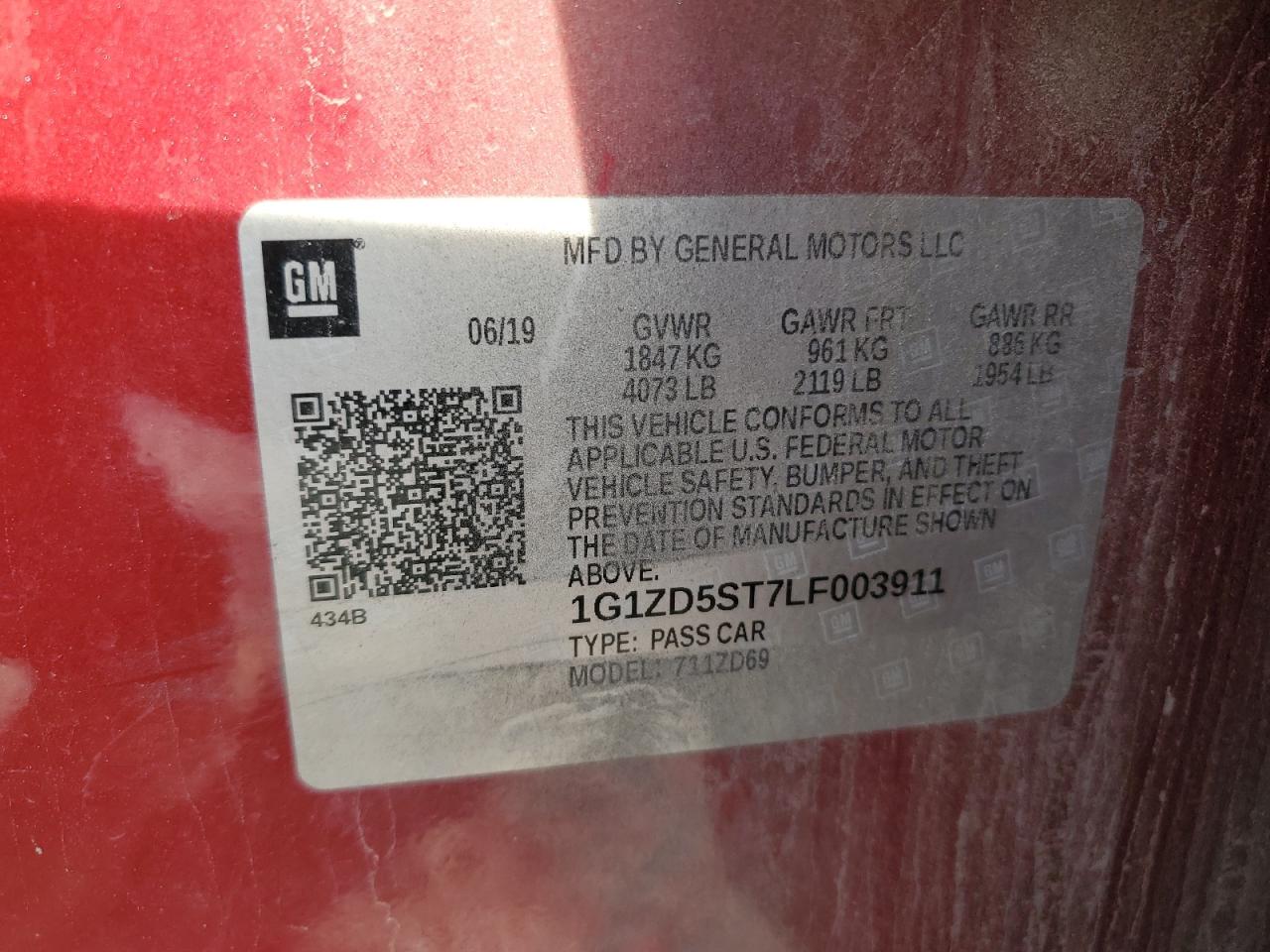 2020 Chevrolet Malibu VIN 1G1ZD5ST7LF003911 Copart auction photo, rear end damage thumbnail 14
