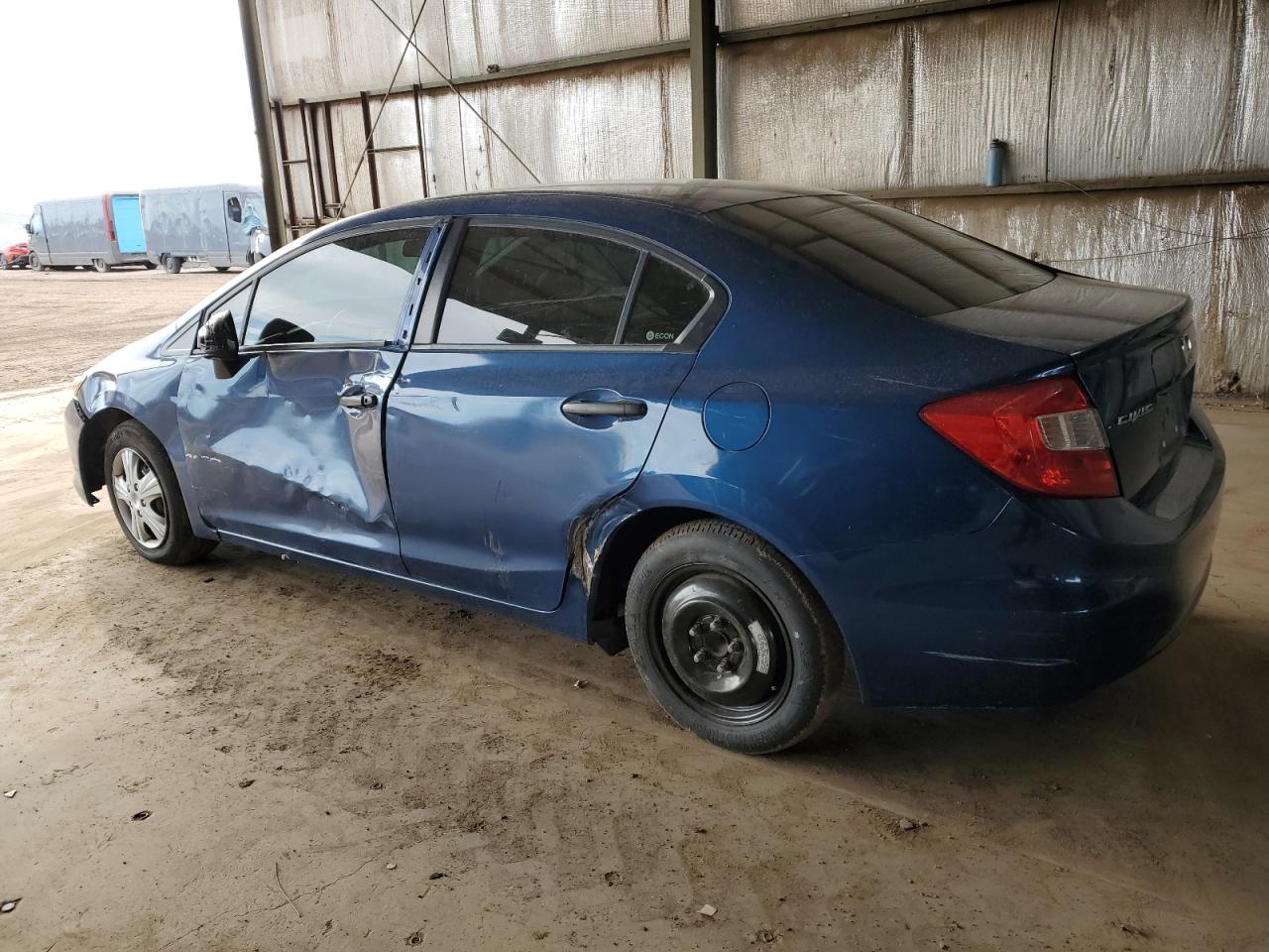 2012 Honda Civic VIN 2HGFB2F26CH501243 Copart auction photo, side / front end damage thumbnail 2
