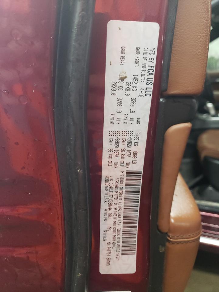 2018 Jeep Grand Cherokee VIN 1C4RJFJT7JC398744 Copart auction photo, front end damage thumbnail 12