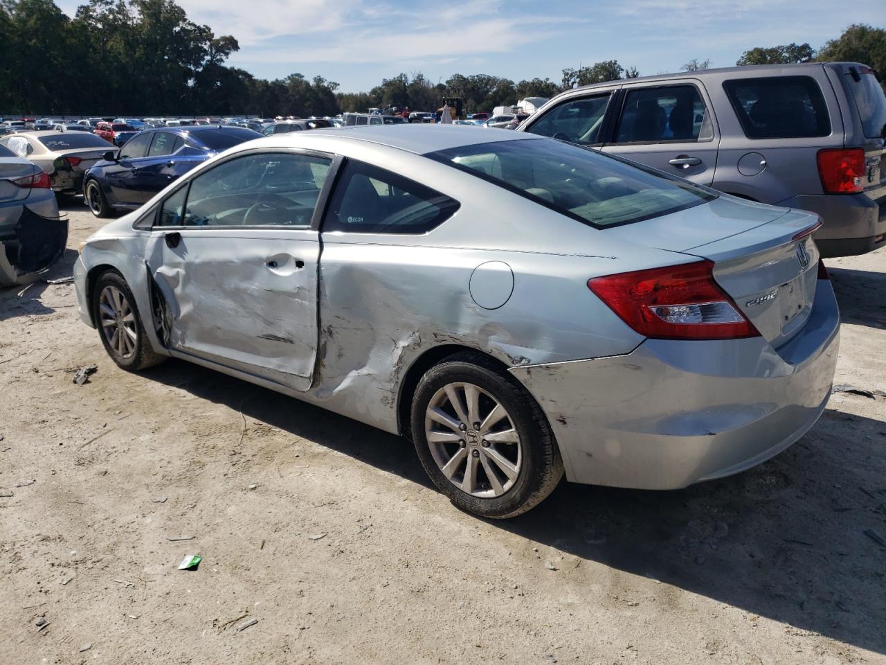 2012 Honda Civic VIN 2HGFG3B87CH533653 Copart auction photo, side / front end damage thumbnail 2