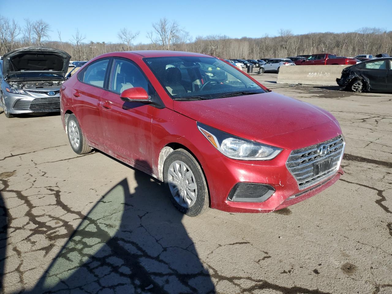 2022 Hyundai Accent VIN 3KPC24A61NE181707 Copart auction photo, side / rear end damage thumbnail 4