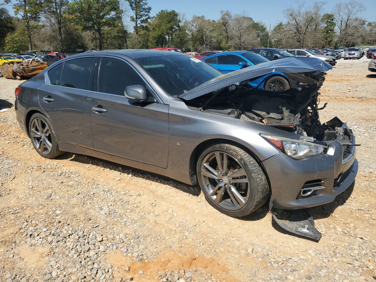 2015 Infiniti Q50 VIN JN1BV7APXFM348648 Copart auction photo, front end damage thumbnail 4