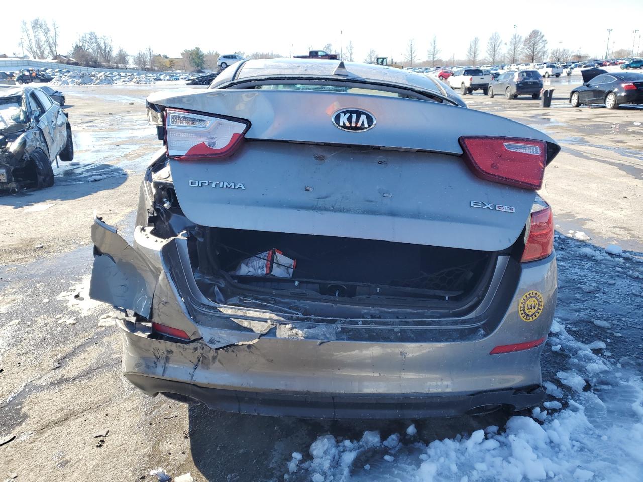 2015 KIA Optima VIN 5XXGN4A77FG404861 Copart auction photo, front end damage thumbnail 6