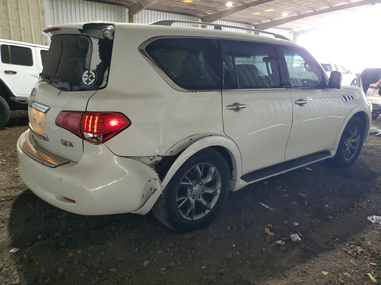 2013 Infiniti QX56 VIN JN8AZ2NF1D9530213 Copart auction photo, rear end / minor dent/scratches damage thumbnail 3