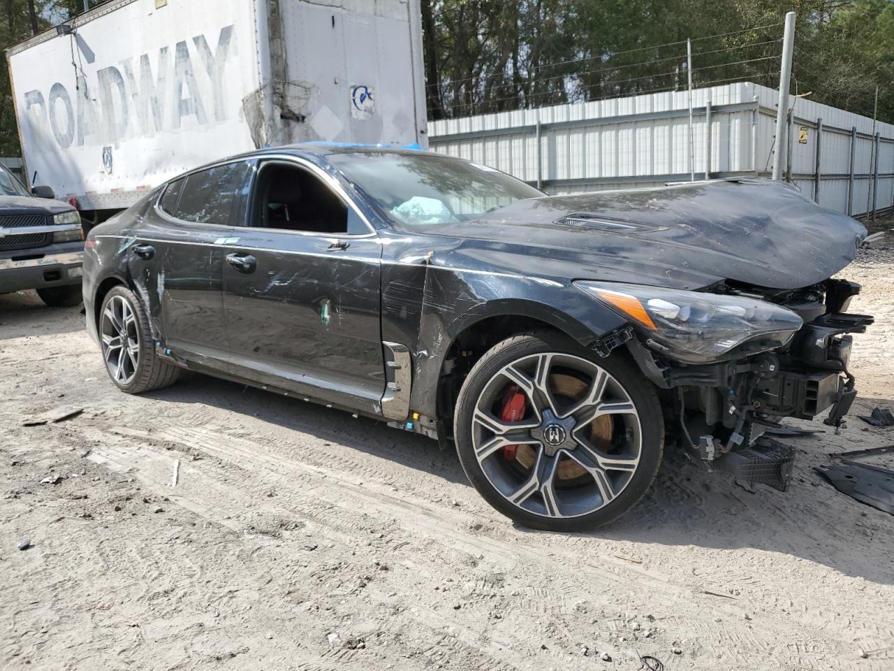 2018 KIA Stinger VIN KNAE55LCXJ6024277 Copart auction photo, front end / side damage thumbnail 4