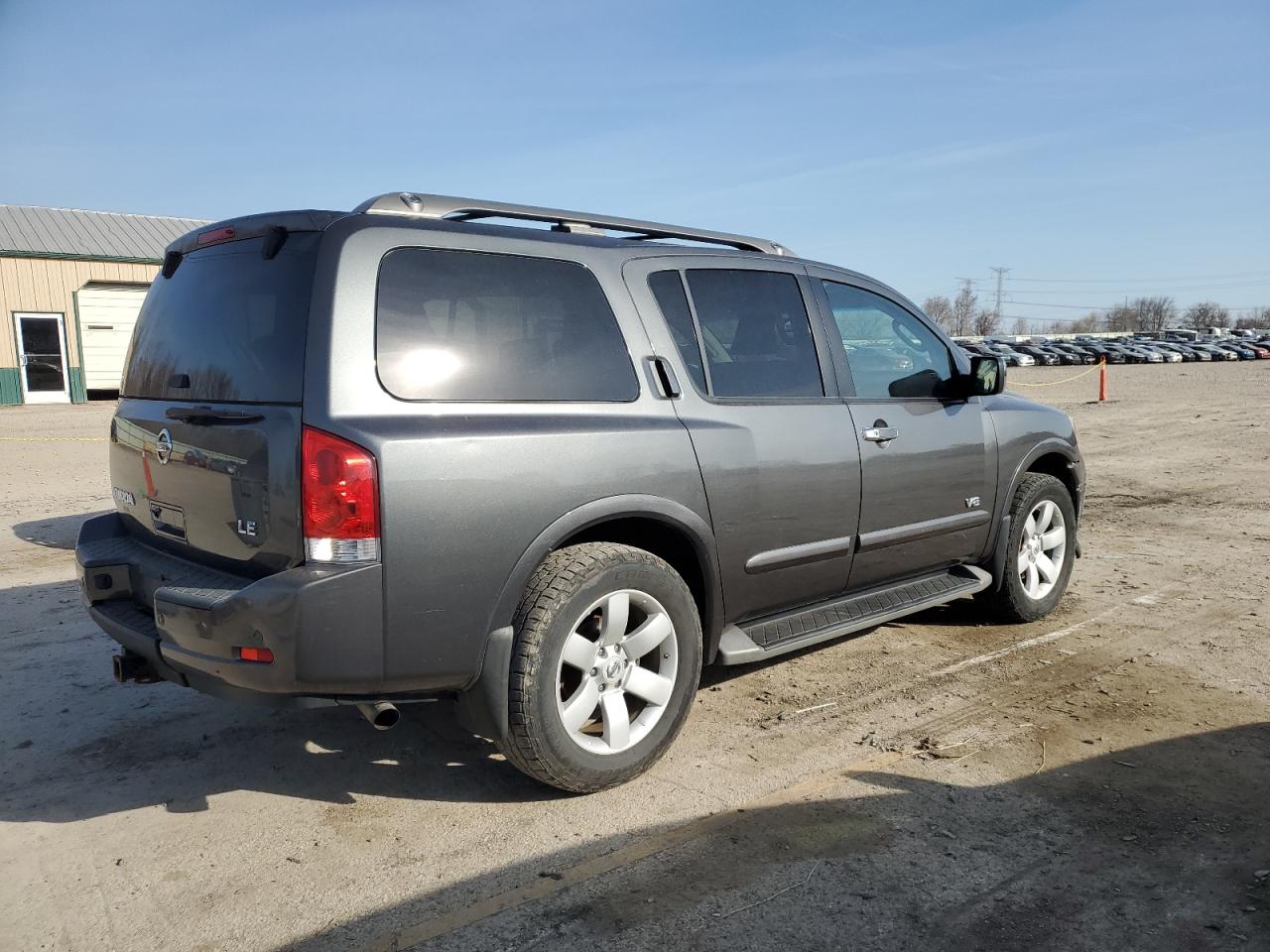 2008 Nissan Armada VIN 5N1BA08CX8N602838 Copart auction photo, front end / side damage thumbnail 3