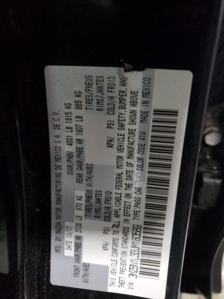 2018 Mazda 3 VIN 3MZBN1L33JM180589 Copart auction photo, front end damage thumbnail 12