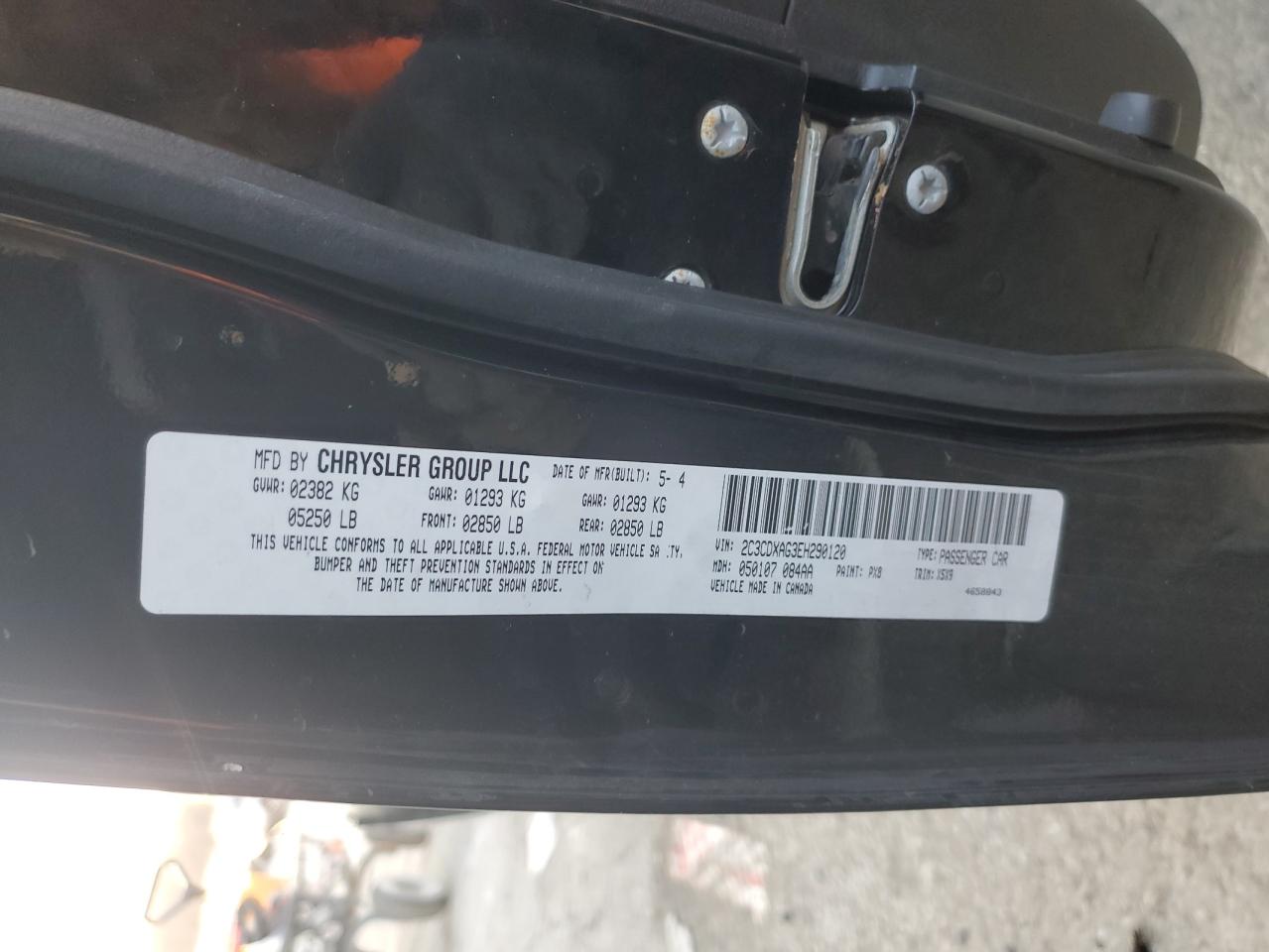 2014 Dodge Charger VIN 2C3CDXAG3EH290120 Copart auction photo, front end / undercarriage damage thumbnail 15