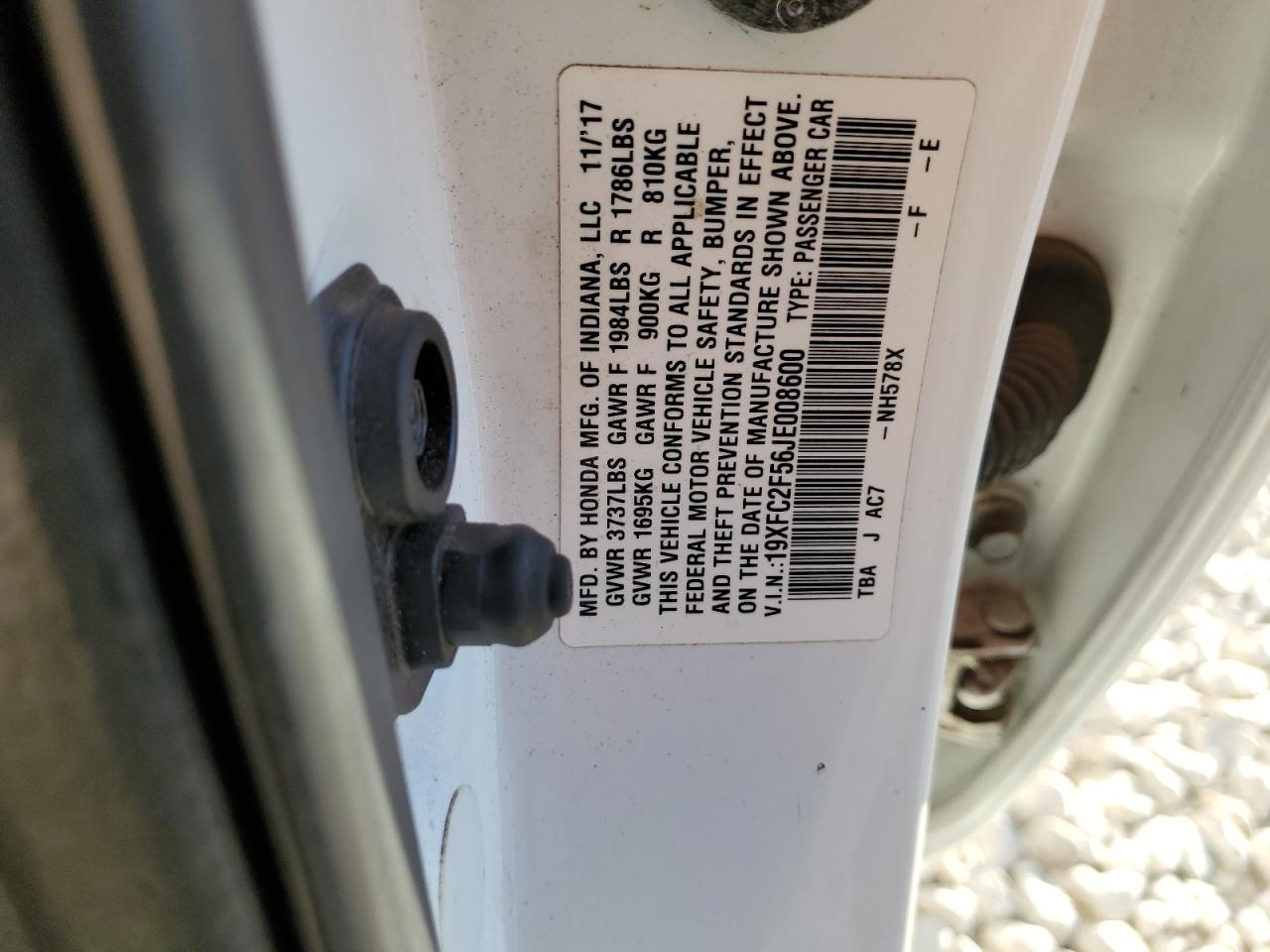 2018 Honda Civic VIN 19XFC2F56JE008600 Copart auction photo, front end damage thumbnail 13