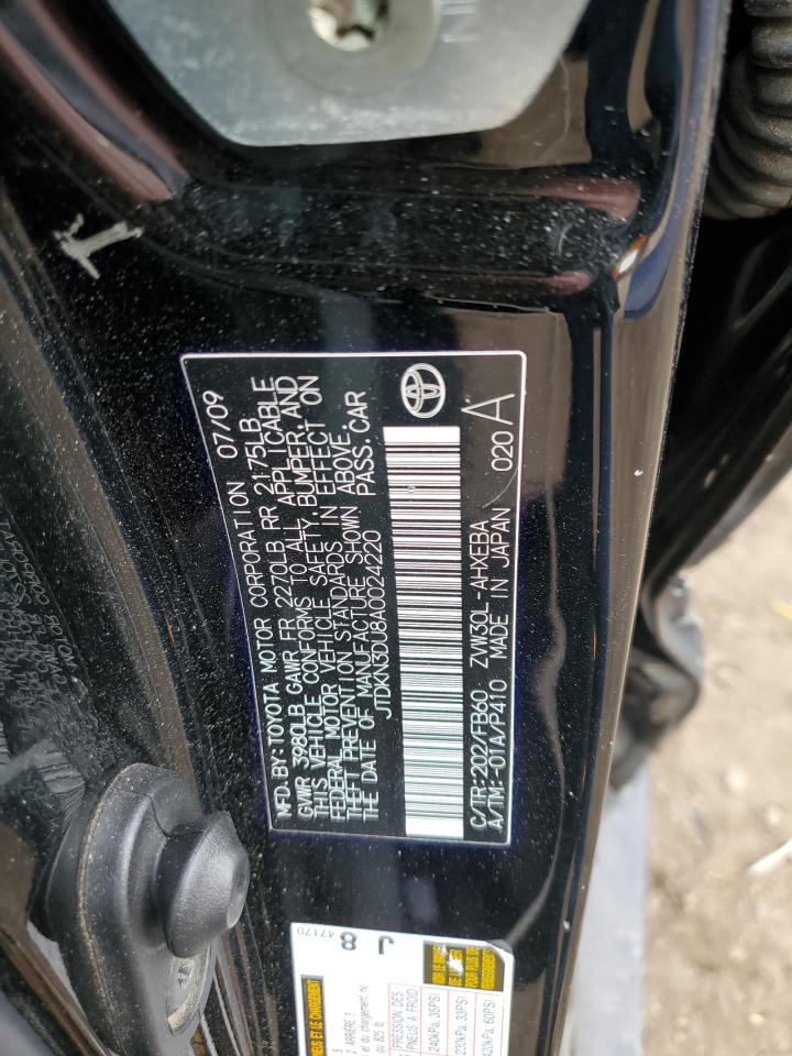 2010 Toyota Prius VIN JTDKN3DU8A0024220 Copart auction photo, side damage thumbnail 12