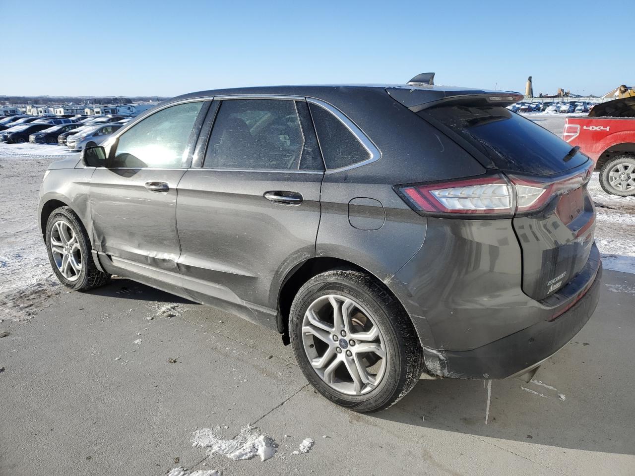 2015 Ford Edge VIN 2FMTK4K89FBB34512 Copart auction photo, side / front end damage thumbnail 2