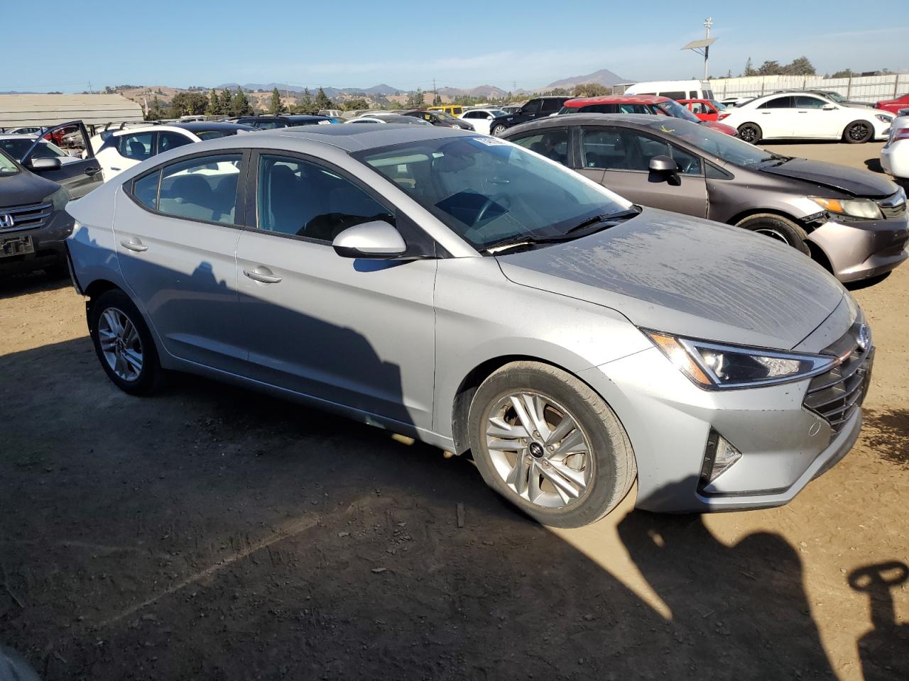 2020 Hyundai Elantra VIN KMHD84LF7LU961043 Copart auction photo, rear end damage thumbnail 4