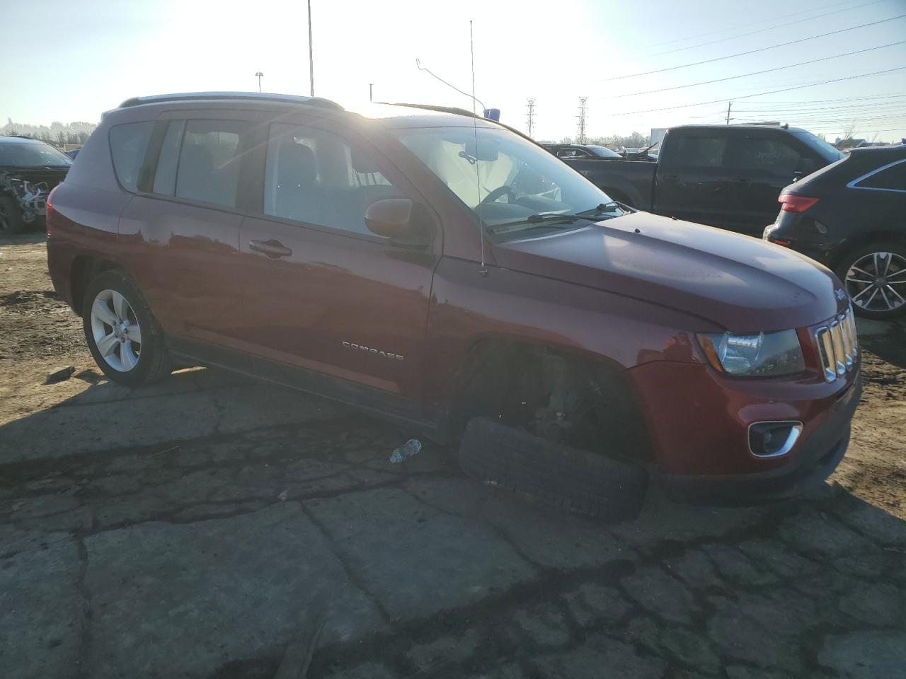 2015 Jeep Compass VIN 1C4NJCEA2FD210042 Copart auction photo, side / front end damage thumbnail 4