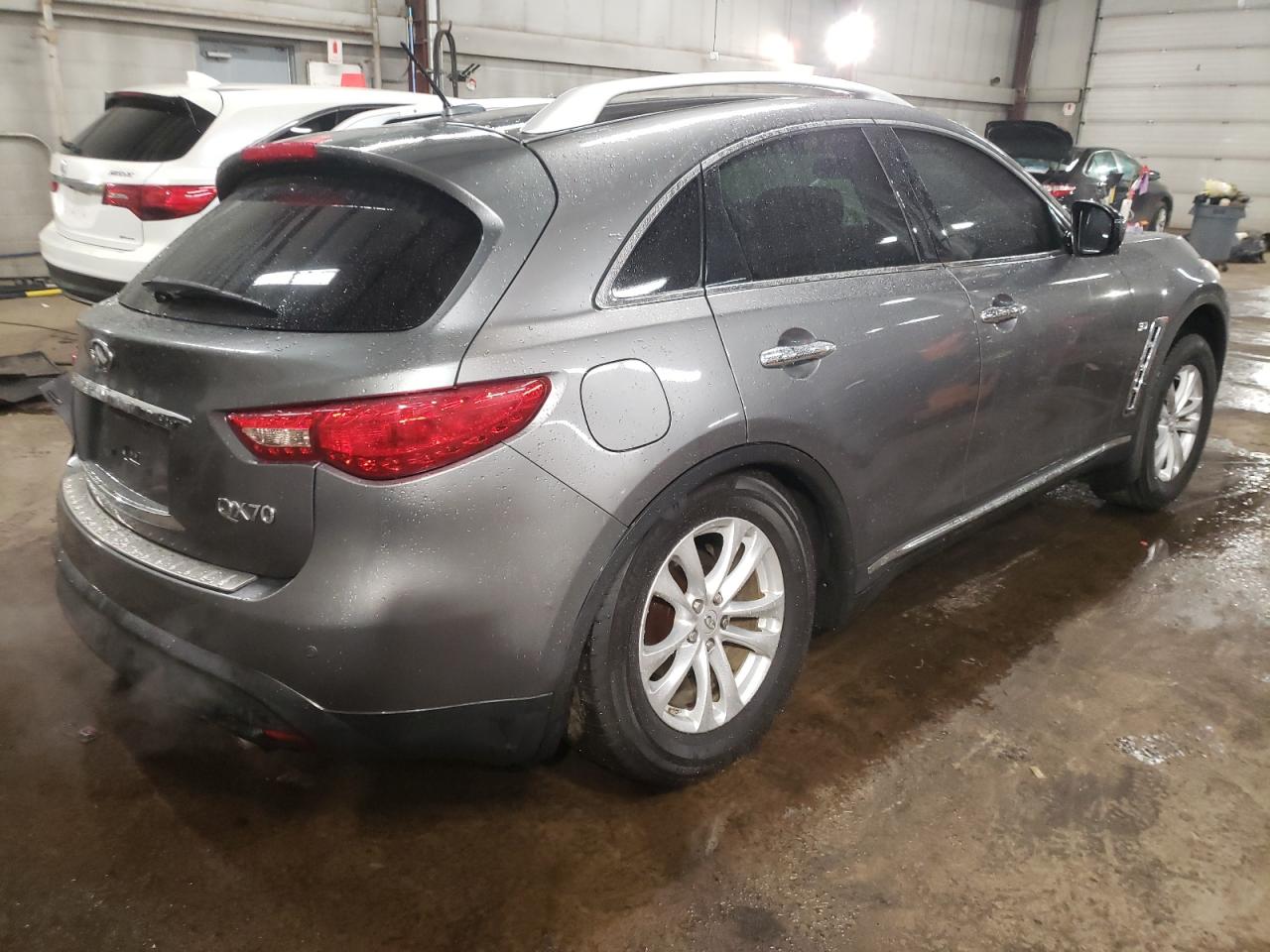 2014 Infiniti QX70 VIN JN8CS1MW9EM410120 Copart auction photo, undercarriage / rear end damage thumbnail 3