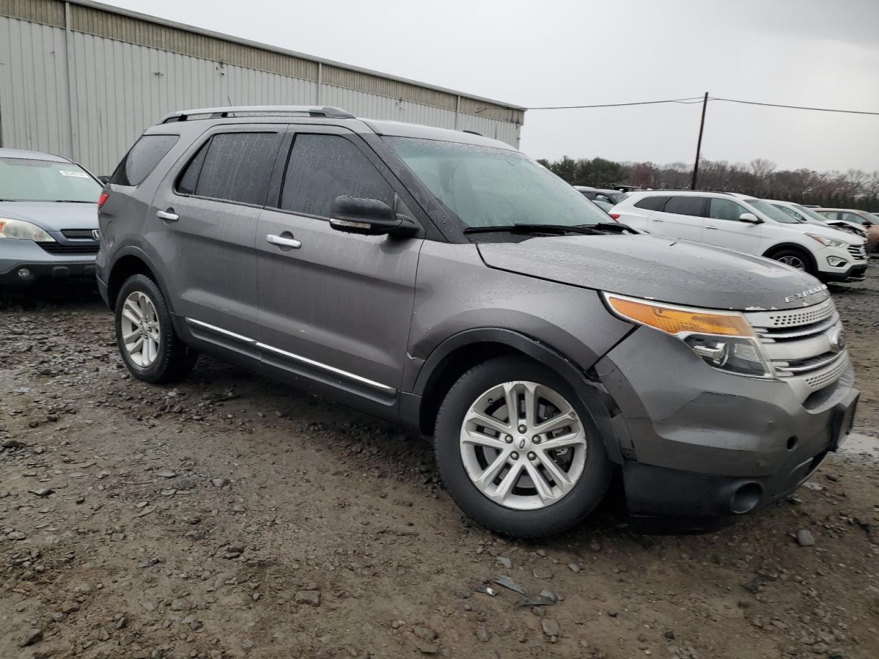 2014 Ford Explorer VIN 1FM5K8D83EGB39760 Copart auction photo, side / front end damage thumbnail 4