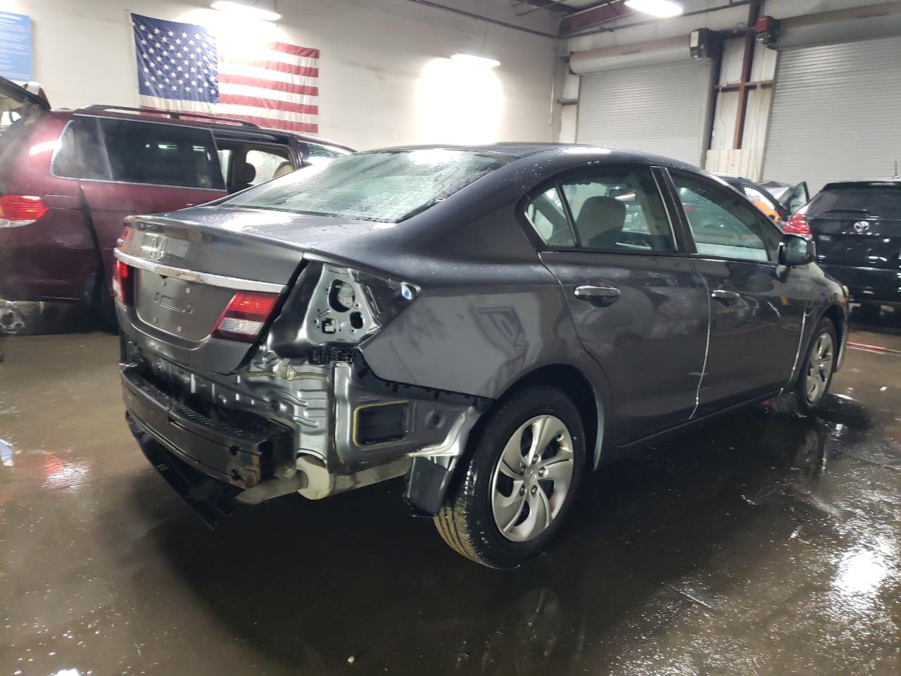 2013 Honda Civic VIN 19XFB2F58DE246150 Copart auction photo, rear end / minor dent/scratches damage thumbnail 3