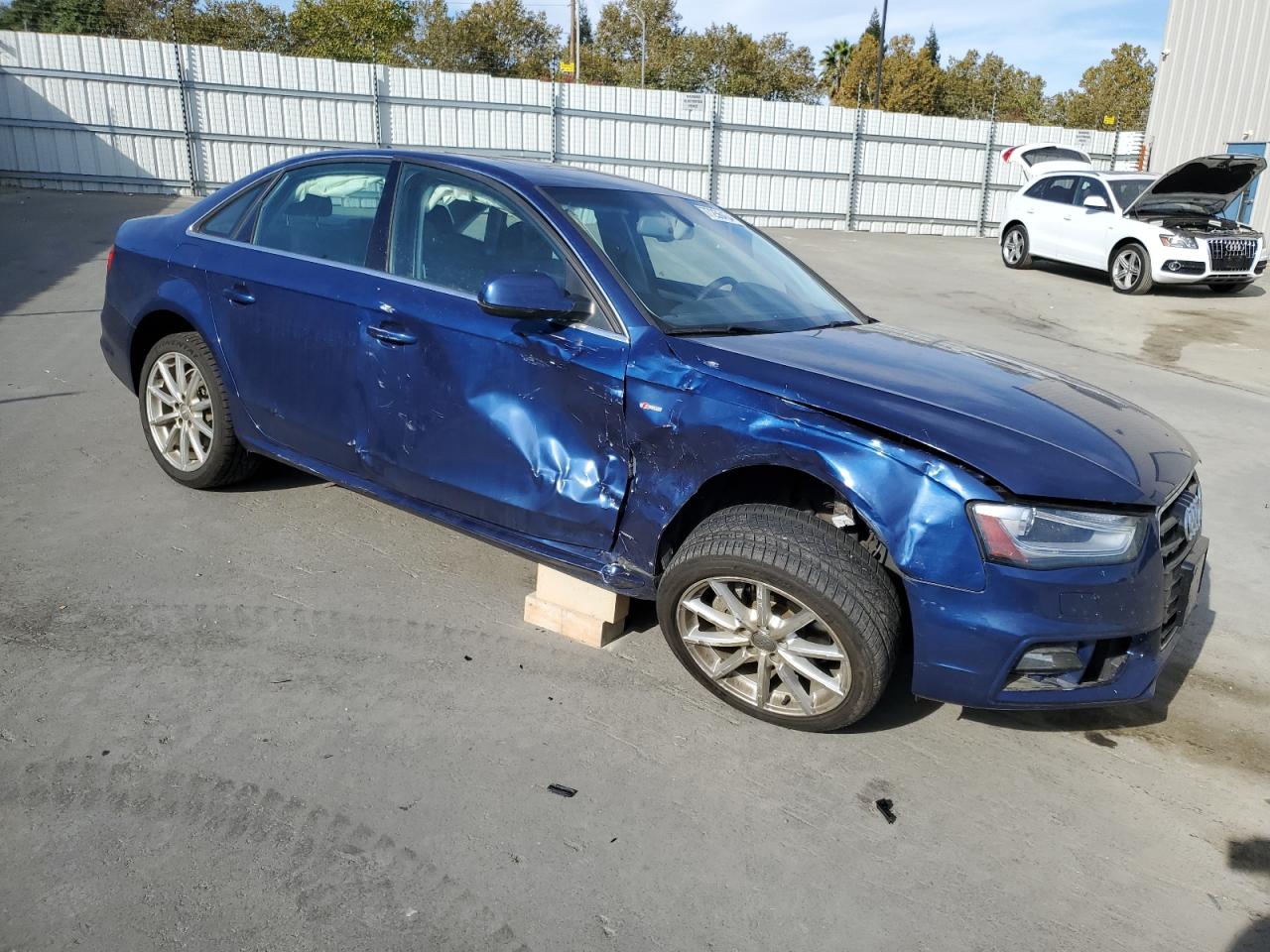 2014 Audi A4 VIN WAUFFAFL8EN034789 Copart auction photo, side / front end damage thumbnail 4