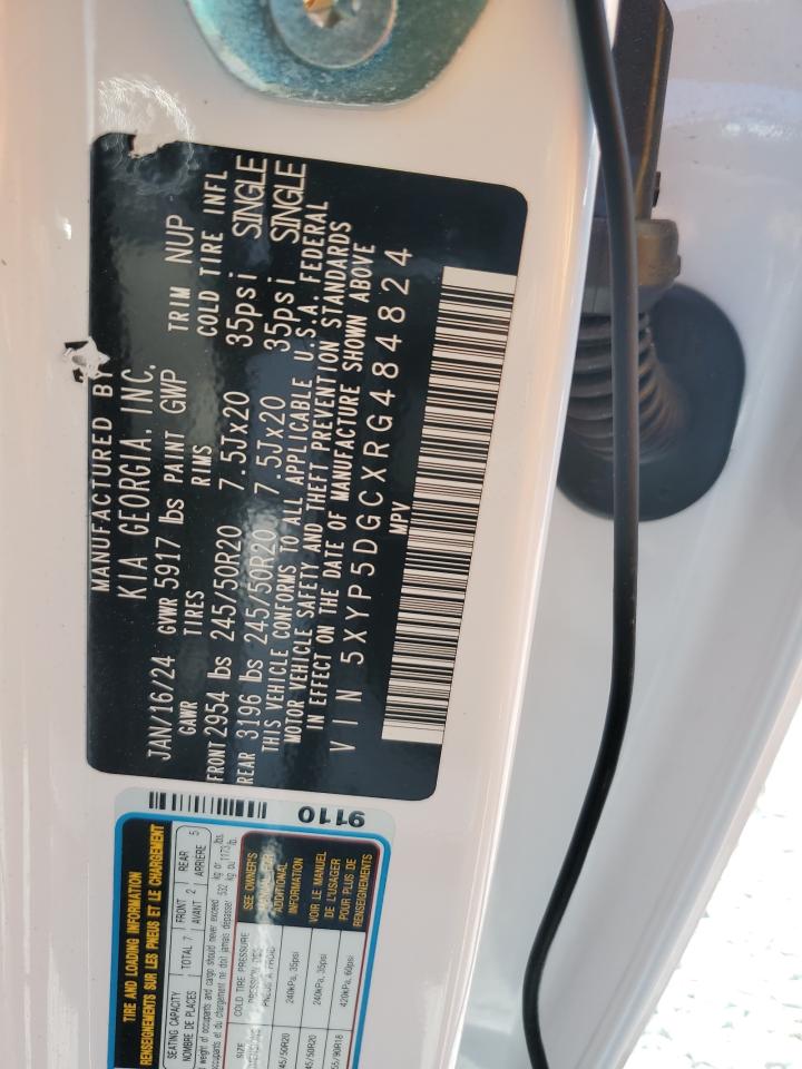 2024 KIA Telluride VIN 5XYP5DGCXRG484824 Copart auction photo, front end damage thumbnail 13