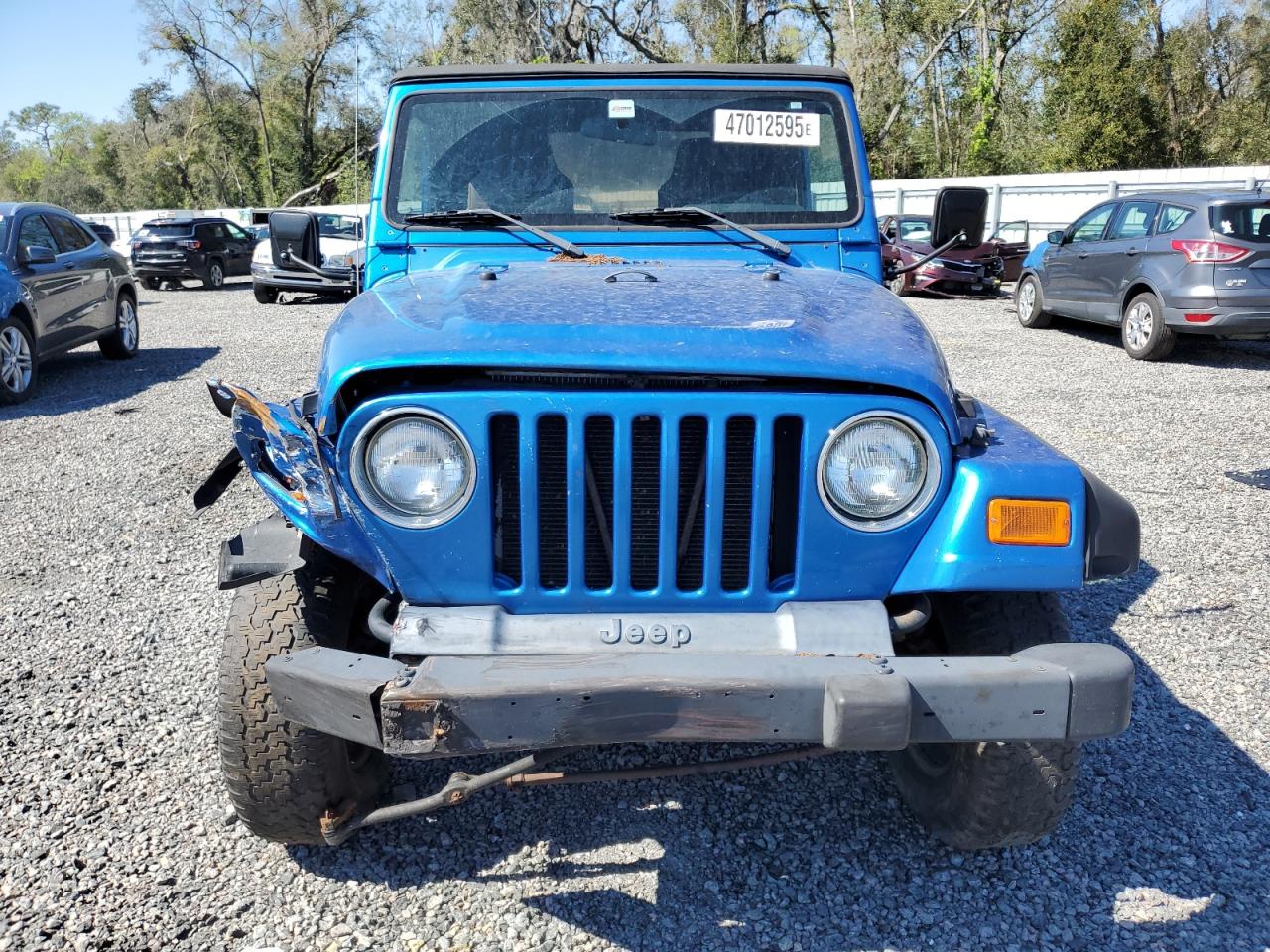 2003 Jeep Wrangler VIN 1J4FA39S03P317828 Copart auction photo, front end / side damage thumbnail 5