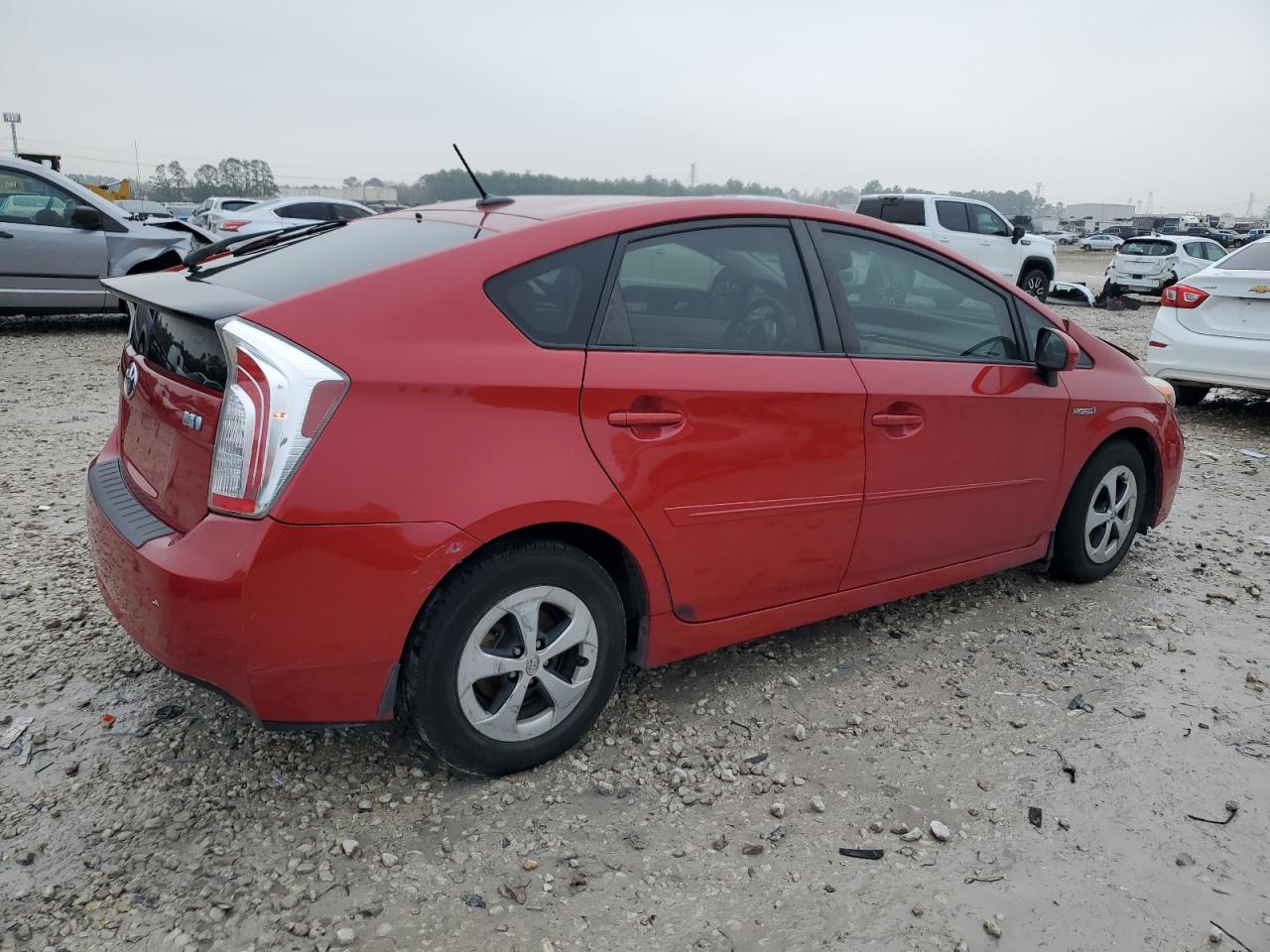 2013 Toyota Prius VIN JTDKN3DUXD5596669 Copart auction photo, front end / side damage thumbnail 3
