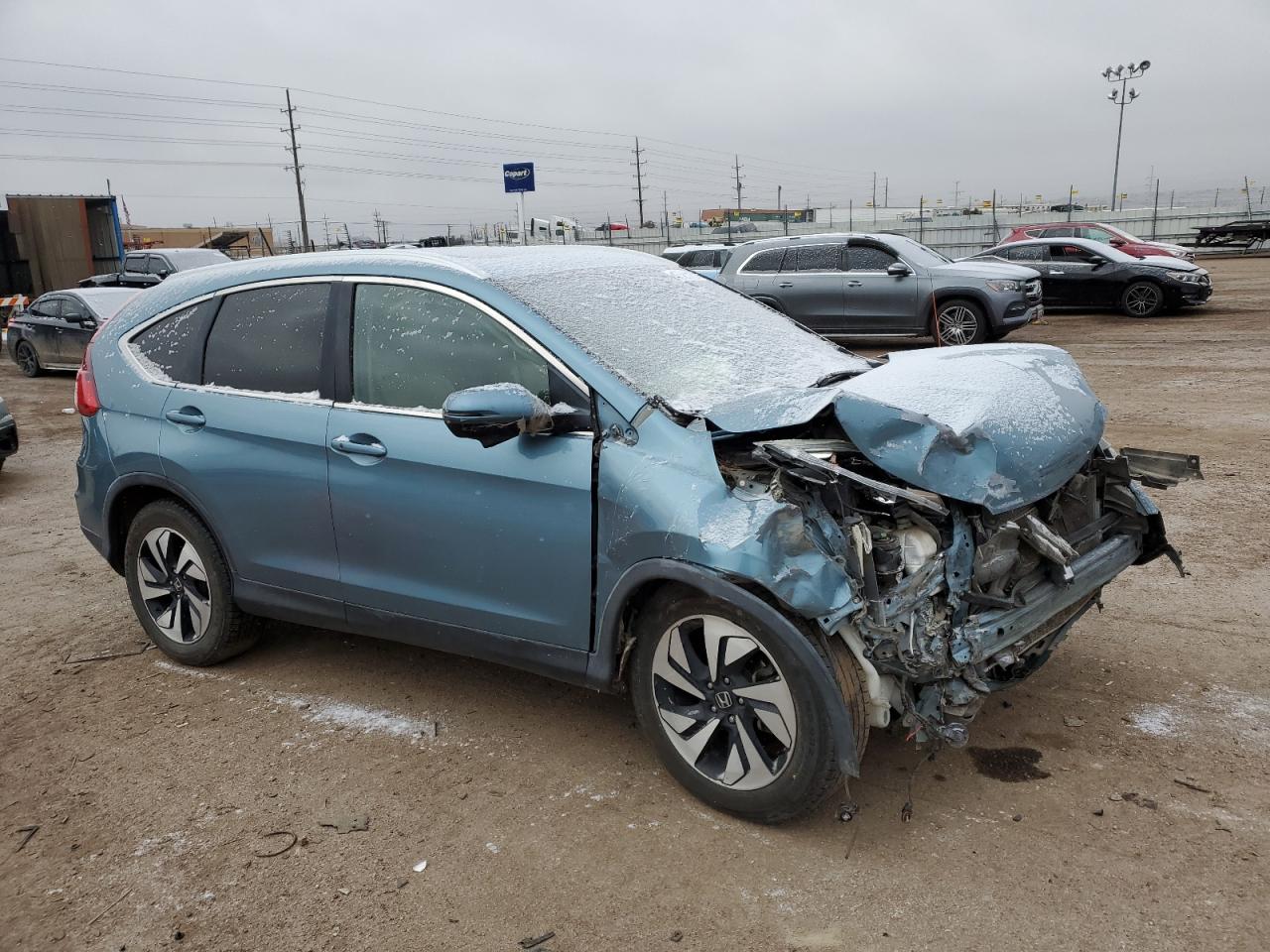 2016 Honda CR-V VIN 5J6RM3H90GL006819 Copart auction photo, front end / side damage thumbnail 4