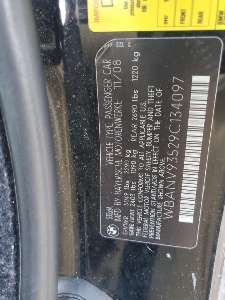 2009 BMW 5er VIN WBANV93529C134097 Copart auction photo, minor dent/scratches damage thumbnail 12