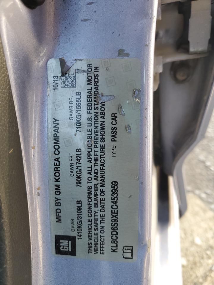 2014 Chevrolet Spark VIN KL8CD6S9XEC453959 Copart auction photo, front end damage thumbnail 12