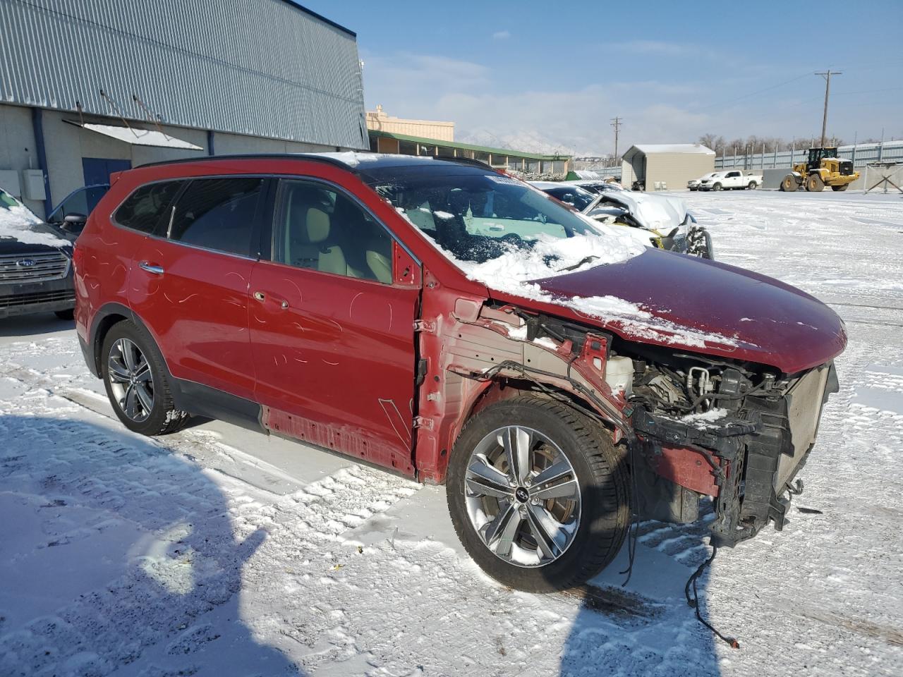 2014 Hyundai Santa Fe VIN KM8SRDHF5EU035823 Copart auction photo, front end / side damage thumbnail 4