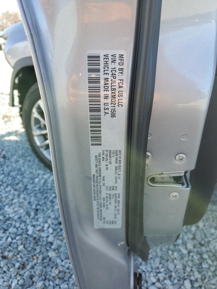 2021 Jeep Grand Cherokee VIN 1C4PJLLBXMD211506 Copart auction photo, front end damage thumbnail 16