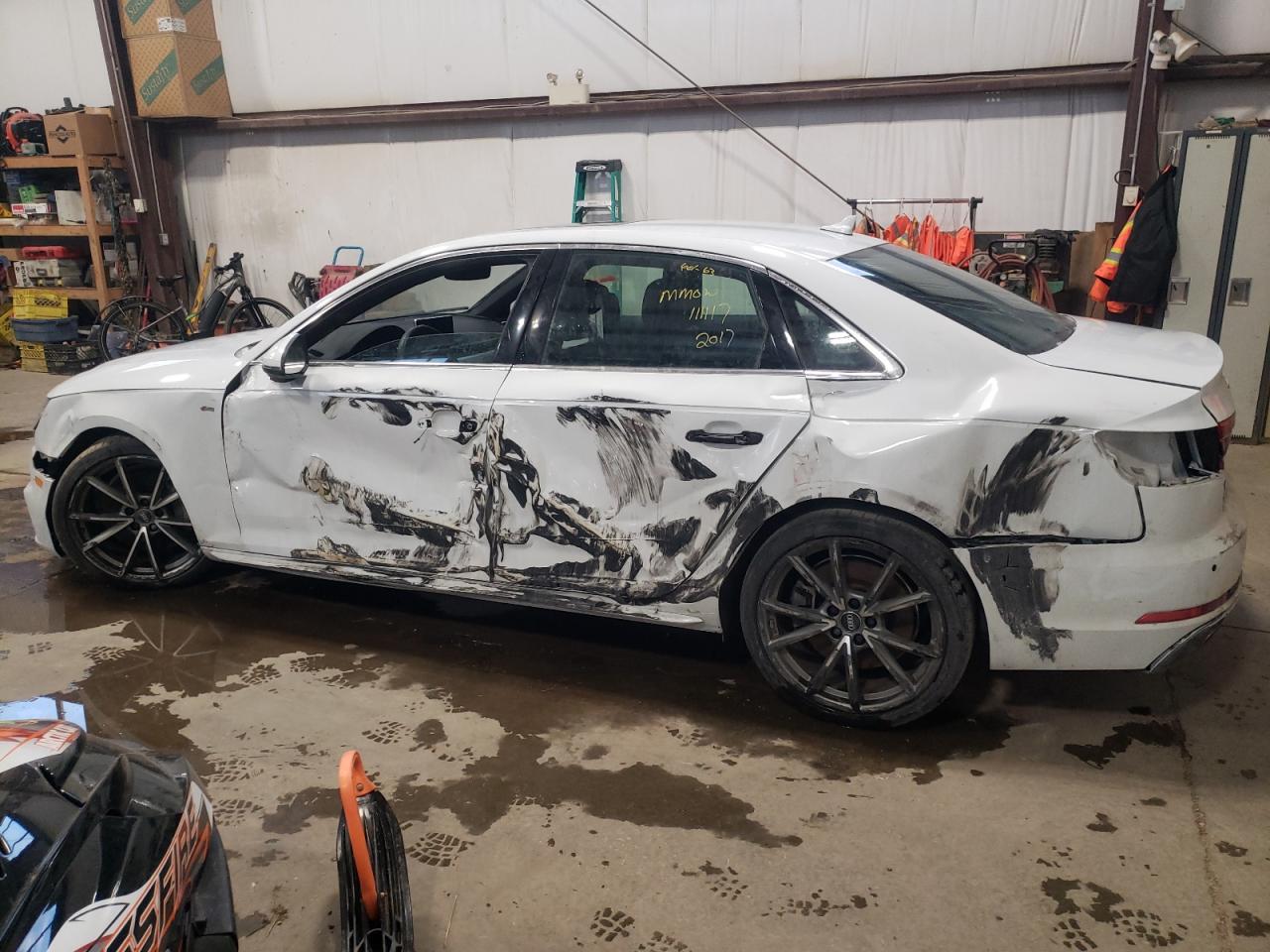 2017 Audi A4 VIN WAURNAF42HN064156 Copart auction photo, side / front end damage thumbnail 2